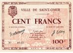 Saint-omer, 100 Francs, June 1940, Serie B, Number 843, Postzegels en Munten, Bankbiljetten | Europa | Niet-Eurobiljetten, Verzenden
