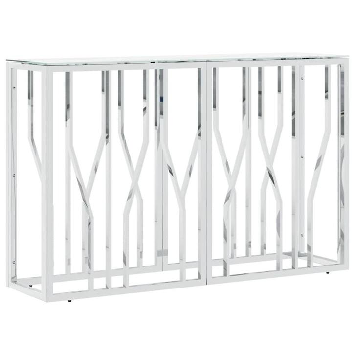 Sidetable 110cm rvs glas | retourdeal | 53%, Huis en Inrichting, Tafels | Sidetables, 100 tot 150 cm, 25 tot 50 cm, Rechthoekig