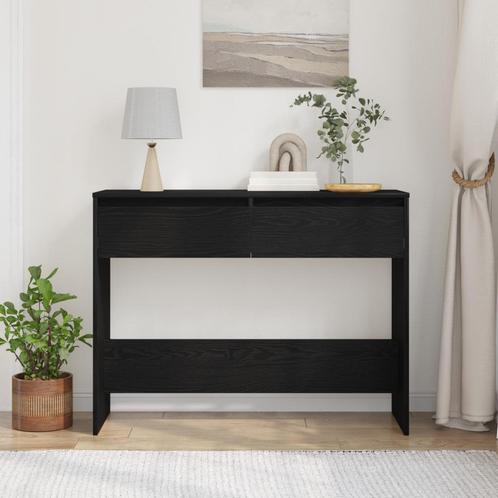 vidaXL Zwarte Eiken Console Tafel - 100x35x76.5 cm -, Huis en Inrichting, Tafels | Bijzettafels, Nieuw, Verzenden