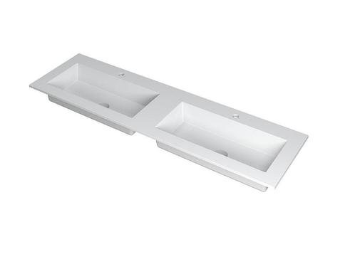 KRAFT Wastafel met dubbele wasbak in polystone of quartz, Huis en Inrichting, Badkamer | Badkamermeubels, Wastafelkast, Nieuw