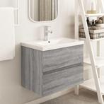 vidaXL Wastafelkast 60x38,5x45 cm bewerkt hout grijs sonoma, Huis en Inrichting, Badkamer | Badkamermeubels, Verzenden, Nieuw