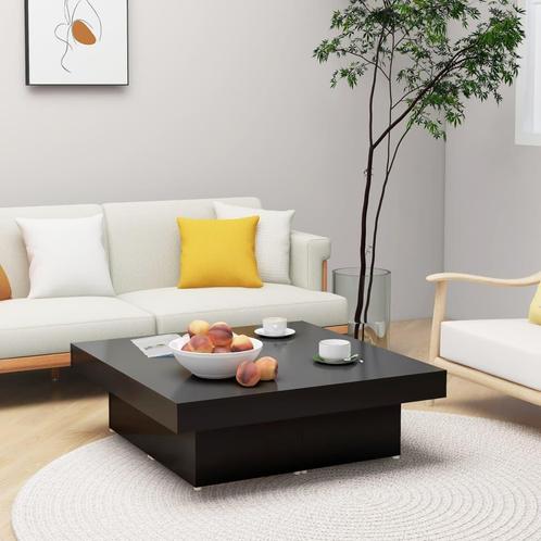 vidaXL Salontafel 90x90x28 cm bewerkt hout zwart, Huis en Inrichting, Tafels | Salontafels, 50 tot 100 cm, Nieuw, Overige houtsoorten