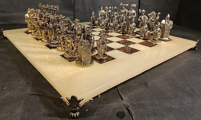 Italfama - Schaakspel - Rococó - marmer, brons, Huis en Inrichting, Overige Huis en Inrichting