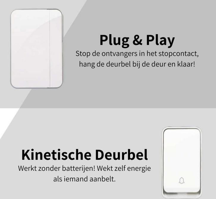Membeli Draadloze Deurbel Set - 3 Ontvangers - Plug &amp;, Huis en Inrichting, Deurbellen, Gebruikt, Ophalen of Verzenden