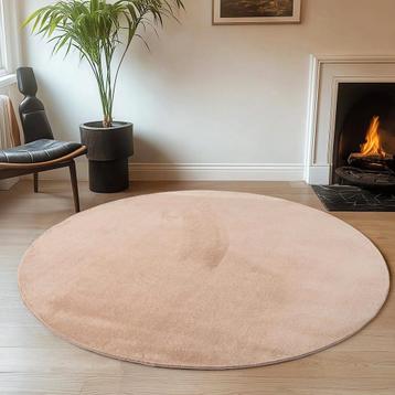 Rond Wasbaar Vloerkleed | Joy | Beige | 80x80 cm beschikbaar voor biedingen