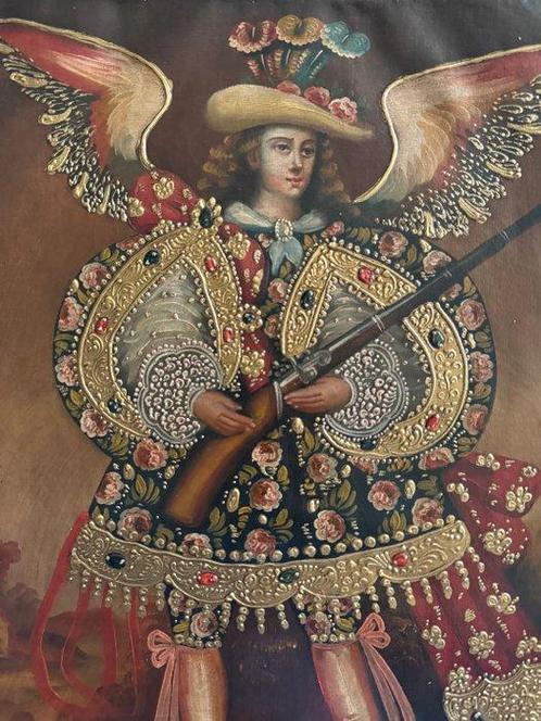 Cuzco School - Archangel St Miguel Charging an Arquebus - 42, Antiek en Kunst, Kunst | Niet-Westerse kunst