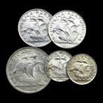 Portugal. 5 Silver Coins (2x 2.50 Escudos + 2x 5 Escudos +