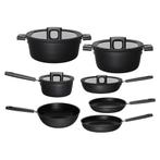 7 Delige Fiskars Hard Face Pannenset Zwart, Verzenden, Nieuw