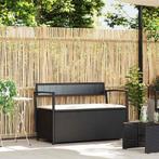 vidaXL Tuinbank met kussen, zwart polyrotan, Verzenden, Nieuw, Rotan