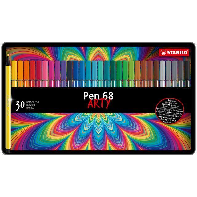 Viltstift STABILO Pen 68/30 Arty medium assorti blik à 30 st, Diversen, Schrijfwaren, Ophalen of Verzenden