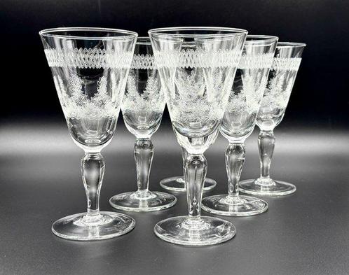 Drinkset (6) - Antieke Franse service van glazen in geslepen, Antiek en Kunst, Antiek | Glas en Kristal