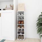 vidaXL Schoenenkast 27,5x27x102 cm bewerkt hout wit, Verzenden, Nieuw