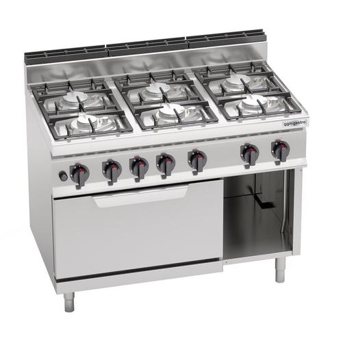 GGM Gastro | Gasfornuis - 33,5 kW - 6 branders - incl. |, Witgoed en Apparatuur, Fornuizen, Inbouw, Verzenden