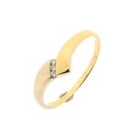 Bicolor gouden ring met diamant | 0,03 ct. (witgoud), Sieraden, Tassen en Uiterlijk, Ringen, Goud, 20 of groter, Met edelsteen