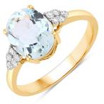 Ring - 14 karaat Geel goud - 2.35ct. tw. Aquamarijn -, Nieuw