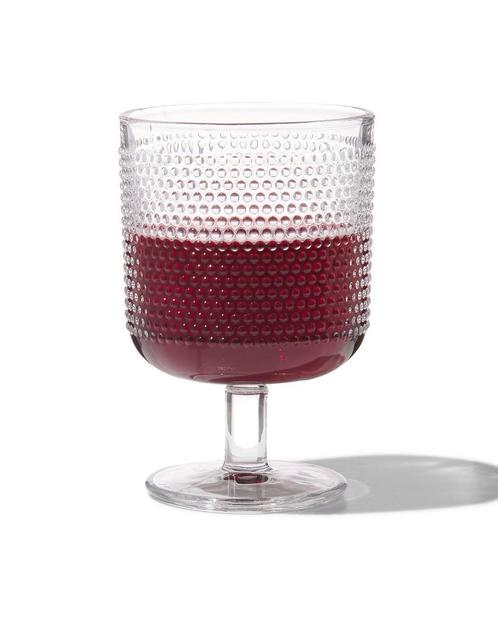HEMA Wijnglas Bergen bolletjes reliëf 250ml 2+1 gratis, Verzamelen, Glas en Borrelglaasjes, Nieuw, Verzenden