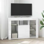 vidaXL Hoek LED TV Kast Hoogglans Wit 104 x 40 x 68 cm, Huis en Inrichting, Kasten | Televisiemeubels, Minder dan 50 cm, Verzenden