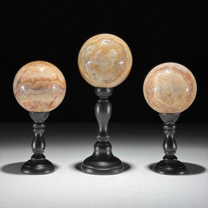 GRATIS PRIJS - Prachtige set van 3 Haagse Agaten Bol op op, Antiek en Kunst, Kunst | Designobjecten