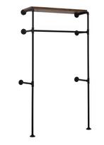 Industriële Wandkapstok met Kledingrek – Metaal en Houtlook, Huis en Inrichting, Kasten | Overige, Verzenden, Nieuw