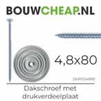 Dakschroeven 4.8x80mm in combinatie met drukverdeelplaat ..., Doe-het-zelf en Verbouw, Verzenden, Nieuw