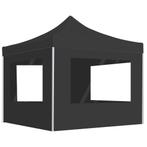 Partytent inklapbaar met wanden 2x2 m aluminium antraciet, Tuin en Terras, Verzenden, Nieuw, 2 meter of meer, Partytent