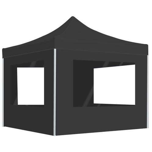 Partytent inklapbaar met wanden 2x2 m aluminium antraciet, Tuin en Terras, Partytenten, Partytent, Nieuw, 2 meter of meer, Verzenden