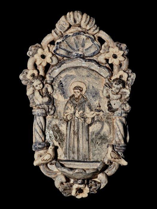 Antiek Wijwatervat - 20e eeuw - San Francesco dAssisi -, Antiek en Kunst, Antiek | Boeken en Bijbels