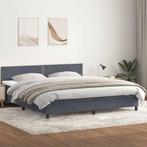vidaXL Boxspring met matras fluweel donkergrijs 180x220 cm, Verzenden, Nieuw, Grijs, Stof