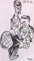 Spotprent met Deckers en Beerenbrouck (lijst optie, Lithos), Antiek en Kunst, Verzenden