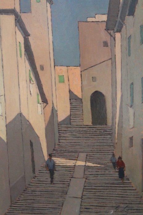 Giovanni Lomi (1889-1969) - Portoferraio - Via Gori, Antiek en Kunst, Kunst | Schilderijen | Klassiek