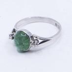 Ring - 18 karaat Witgoud - 1.85ct. tw. Smaragd - Diamant -, Sieraden, Tassen en Uiterlijk, Ringen, Nieuw