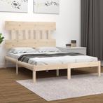 vidaXL Bedframe massief hout 120x200 cm, Huis en Inrichting, Slaapkamer | Bedden, Bruin, Verzenden, Nieuw, Twijfelaar