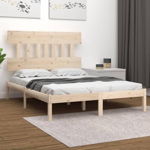 vidaXL Bedframe massief hout 120x200 cm, Huis en Inrichting, Slaapkamer | Bedden, 120 cm, 200 cm, Bruin, Twijfelaar, Nieuw, Hout
