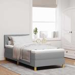 vidaXL Boxspring bed met matras Lichtgrijs 100 x 200 cm Stof, Huis en Inrichting, Verzenden, Nieuw, Stof