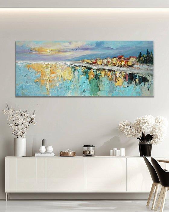 StefanoArt - Harbor Afterglow, Antiek en Kunst, Kunst | Schilderijen | Modern