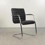 Vergaderstoel Frontseat - Zwart leder - Sledeframe, Huis en Inrichting, Bureaustoelen, Ophalen of Verzenden, Nieuw