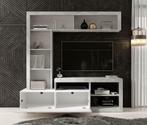 Wandmeubel Beton of grijs eiken met Wit 170x42x171 TV meubel