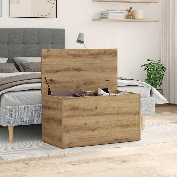 vidaXL Opbergkist 84x42x46 cm bewerkt hout artisanaal, Huis en Inrichting, Woonaccessoires | Kisten, Nieuw, Verzenden