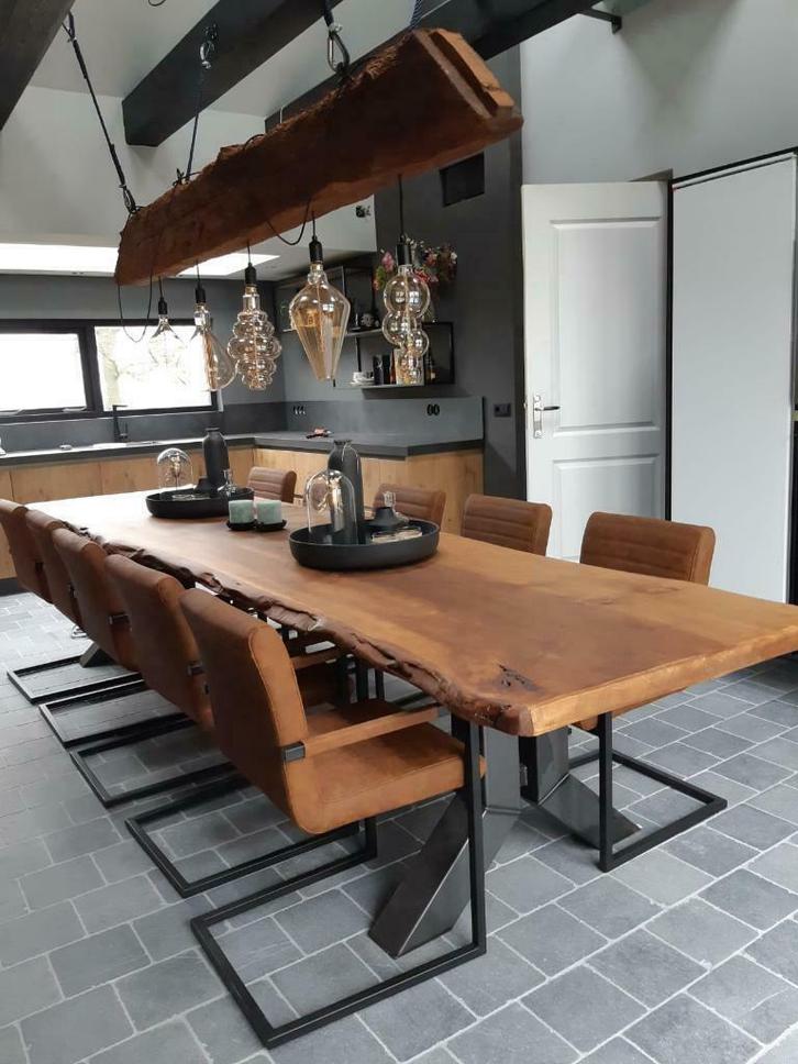 Boomstam tafel eettafel | industrieel | Landelijk, Doe-het-zelf en Verbouw, Hout en Planken, Overige houtsoorten, 200 tot 250 cm