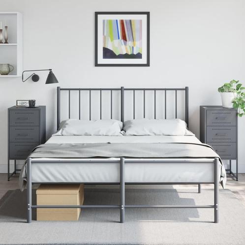 vidaXL Nachtkastjes 2 st 36x39x78 cm staal antracietkleurig, Huis en Inrichting, Slaapkamer | Nachtkastjes, Nieuw, Metaal of Aluminium