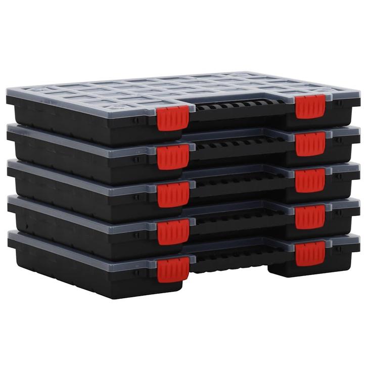 vidaXL Assortimentsdozen 5 st 40x30x5 cm polypropeen, Doe-het-zelf en Verbouw, Gereedschapskisten, Nieuw, Verzenden