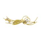Gouden fantasie broche met diamant | 0,15 ct. (vintage), Sieraden, Tassen en Uiterlijk, Broches, Gebruikt, Overige kleuren, Ophalen of Verzenden