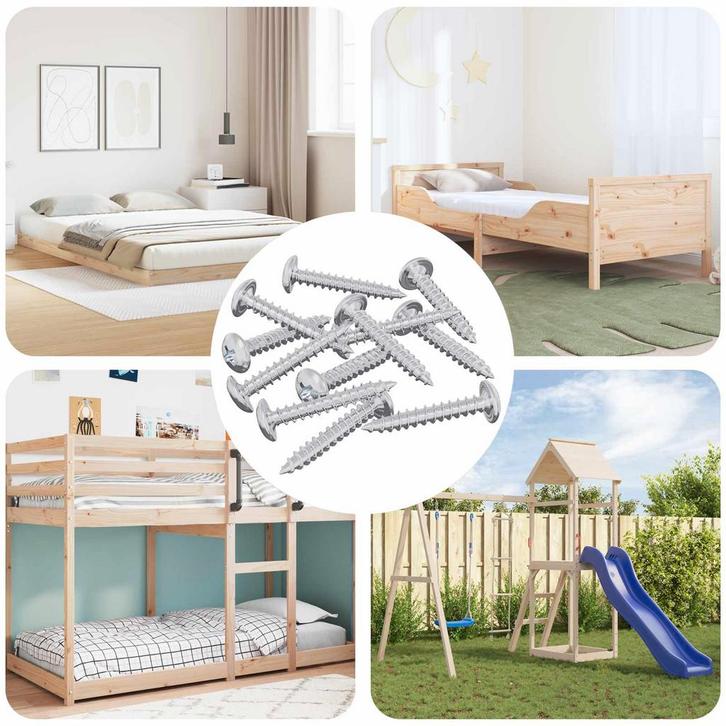 vidaXL Houten Schroeven 12 pcs Zilver M4 x 25 mm Staal, Doe-het-zelf en Verbouw, IJzerwaren en Bevestigingsmiddelen, Nieuw, Verzenden