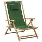 Groene Bamboe Relaxstoel - Verstelbaar! OP=OP, Huis en Inrichting, Ophalen of Verzenden, Nieuw