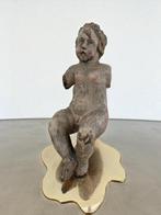 sculptuur, Antica figura di bambino - 24 cm - Hout, Metaal