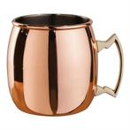 Koper Gebogen Moscow Mule Mok met Messing Handvat| 500ml, Verzenden