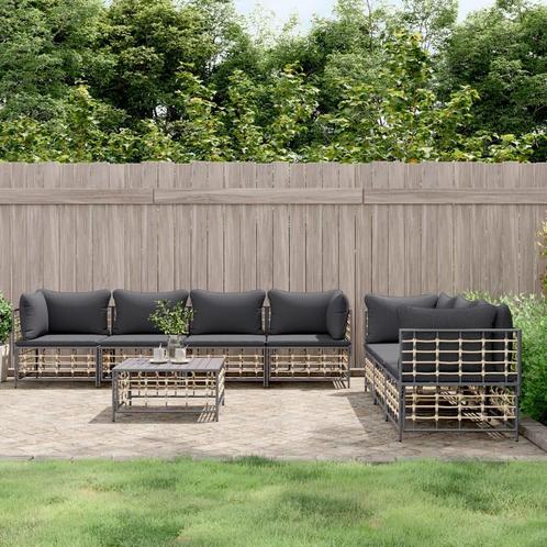 vidaXL 8-delige Loungeset met kussens poly rattan, Tuin en Terras, Tuinsets en Loungesets, Loungeset, Nieuw, Rotan, Verzenden