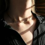 Gouden omega choker collier | 38 cm (omegaschakel, ketting), Ophalen of Verzenden, Gebruikt, Overige kleuren, Goud