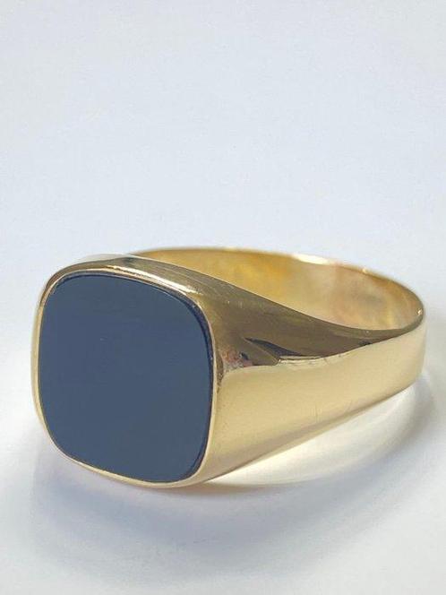 Zonder Minimumprijs - Ring - 18 karaat Geel goud Onyx, Sieraden, Tassen en Uiterlijk, Ringen