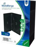 MediaRange | DVD Videobox | 14mm | 4 Disc | Zwart | 5 Stuks, Computers en Software, Beschrijfbare discs, Verzenden, Nieuw